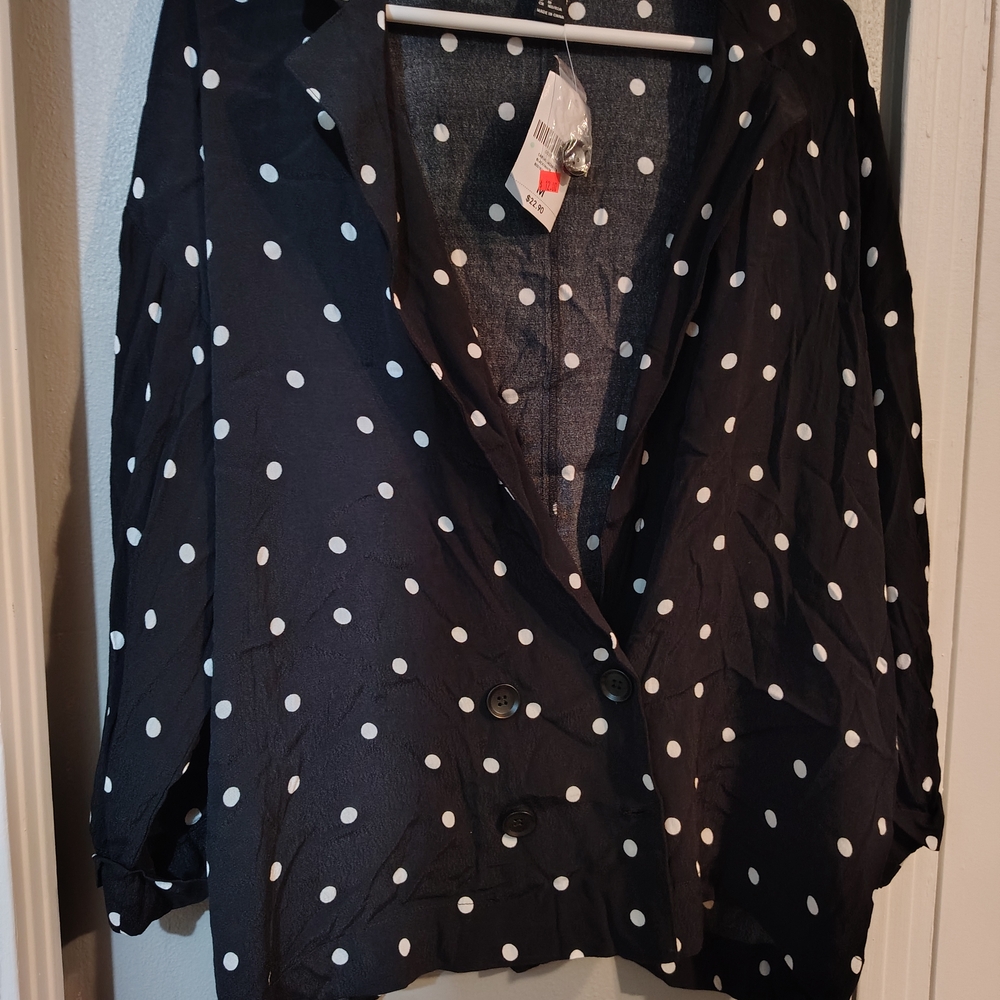 Forever 21 Black and White Polka Dot Jacket